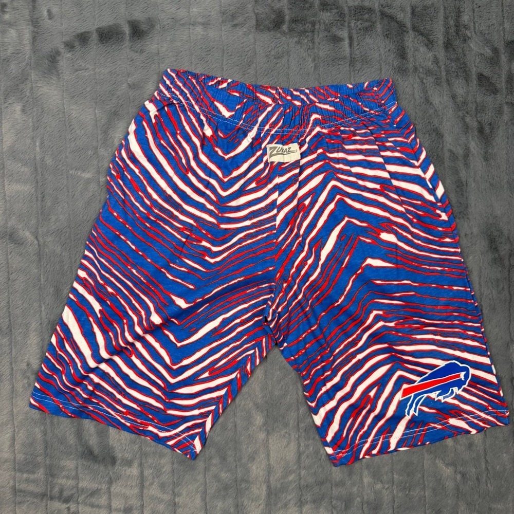 Zubaz Buffalo Bills Mens Medium Shorts Blue Red Zebra Print NFL Team Apparel